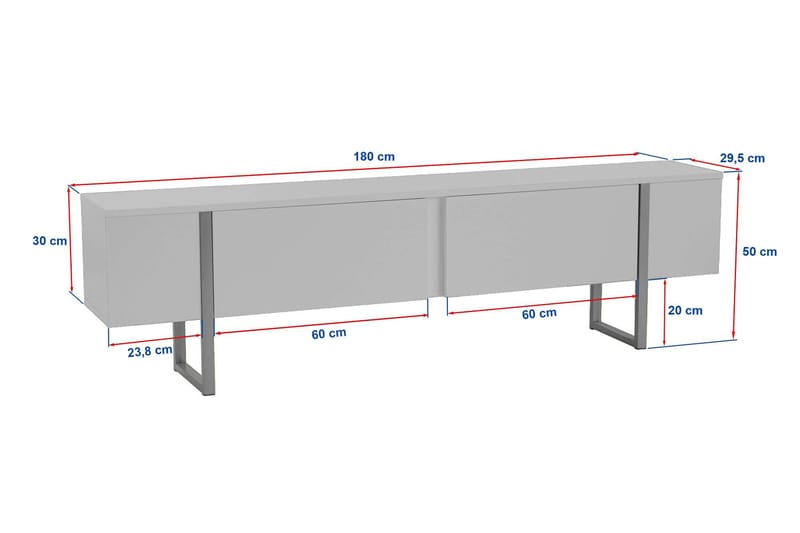 TV Stand Nordure Vit finish Svart - Møbler - TV borde & mediemøbler - TV-borde