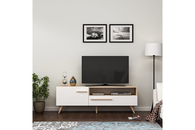 Tv-stativ 150 cm Eg/ Hvid - TV-borde