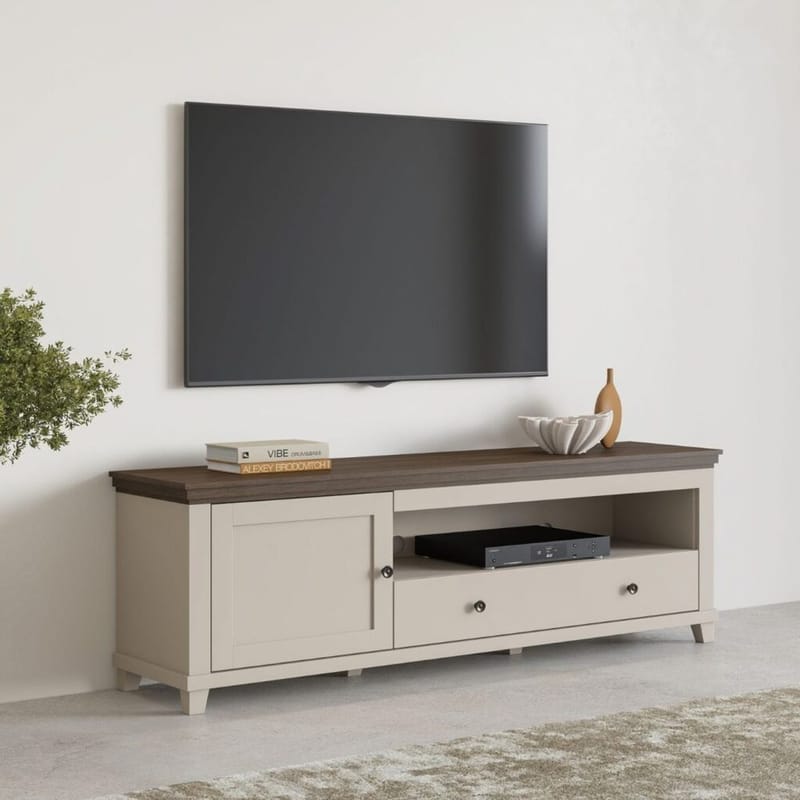 TV-Unit Evora 1 Dør 1 Skuffe - Lys Beige - Møbler - TV borde & mediemøbler - TV-borde