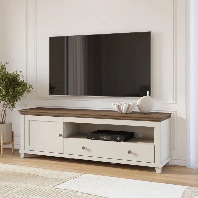 TV-Unit Evora 1 Dør 1 Skuffe - Lys Beige - Møbler - TV borde & mediemøbler - TV-borde