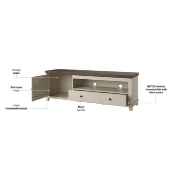 TV-Unit Evora 1 Dør 1 Skuffe - Lys Beige - Møbler - TV borde & mediemøbler - TV-borde