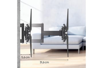 TV-vægbeslag Hama VESA Full Motion op til 48 sort - Sort - Møbler - TV borde & mediemøbler - Mediestativ & vægbeslag