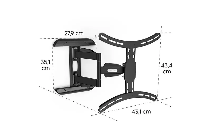 TV-vægbeslag Hama VESA Full Motion Sort - Sort - Møbler - TV borde & mediemøbler - Mediestativ & vægbeslag