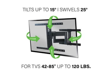 TV-vægbeslag Sanus VuePoint Full Motion Op til 90 - Sort - Møbler - TV borde & mediemøbler - Mediestativ & vægbeslag