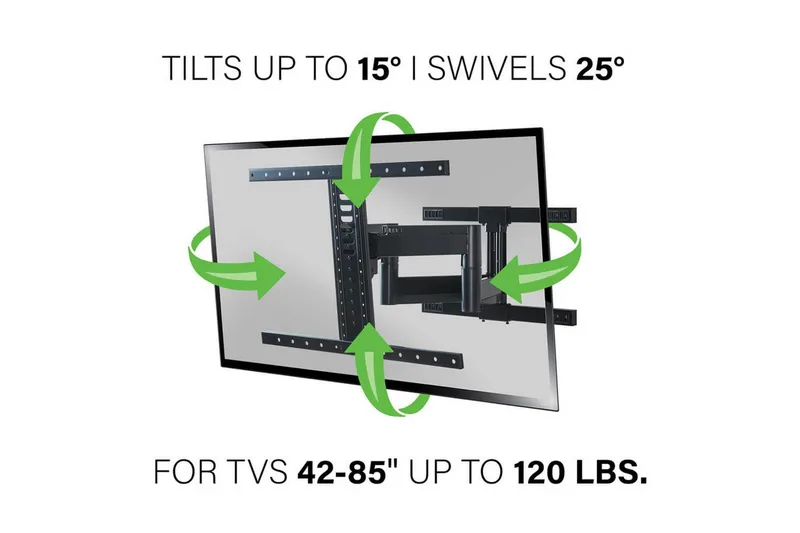 TV-vægbeslag Sanus VuePoint Full Motion Op til 90 - Sort - Møbler - TV borde & mediemøbler - Mediestativ & vægbeslag