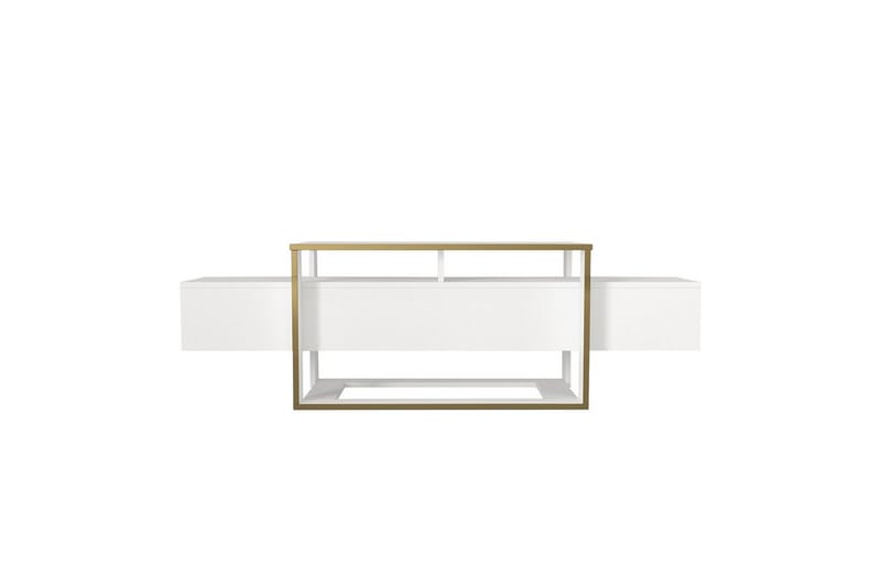 Urt TV-bænk 160 cm - Guld/Hvid - Møbler - TV borde & mediemøbler - TV-borde