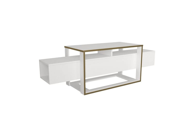 Urt TV-bænk 160 cm - Guld/Hvid - Møbler - TV borde & mediemøbler - TV-borde