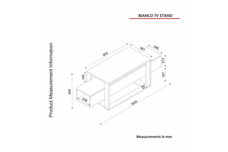 Urt TV-bænk 160 cm - Guld/Hvid - Møbler - TV borde & mediemøbler - TV-borde