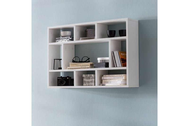 Vægreol Wohnling melaminbelagt spånplade, bogopbevaring, vægmonteret, moderne stil Hvid - Hvid - Opbevaring - Hylder & Reoler - Væghylde & vægreol