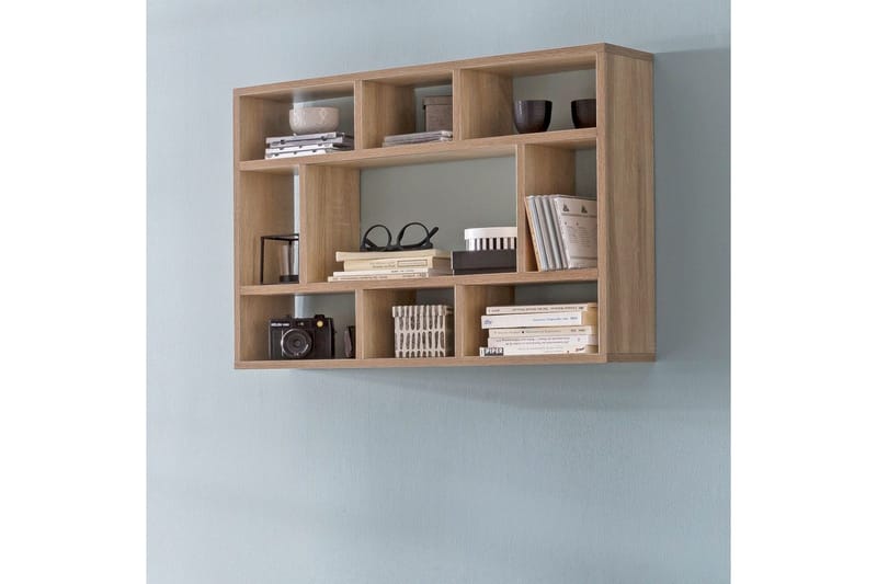 Vægreol Wohnling melaminbelagt spånplade, bogopbevaring, vægmonteret, moderne stil Sonoma - Sonoma - Opbevaring - Hylder & Reoler - Væghylde & vægreol
