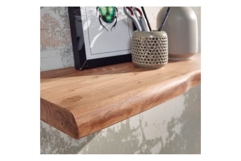 Vægreol Wohnling træ kant, massivt træ, svævehylde, landlig stil 40 cm - 40 cm - Opbevaring - Hylder & Reoler - Væghylde & vægreol