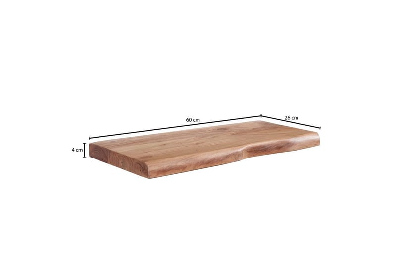 Vægreol Wohnling træ kant, massivt træ, svævehylde, landlig stil 60 cm - 60 cm - Møbler - TV borde & mediemøbler - TV-reol
