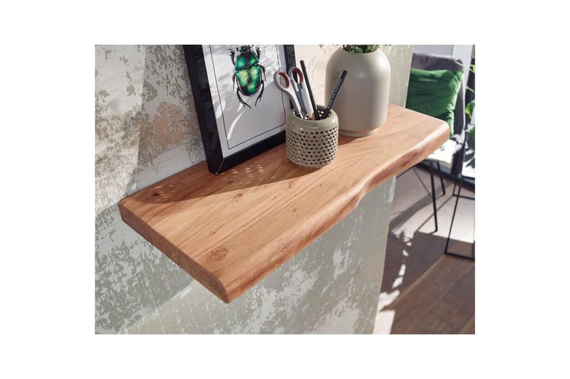 Vægreol Wohnling træ kant, massivt træ, svævehylde, landlig stil 60 cm - 60 cm - Opbevaring - Hylder & Reoler - Væghylde & vægreol