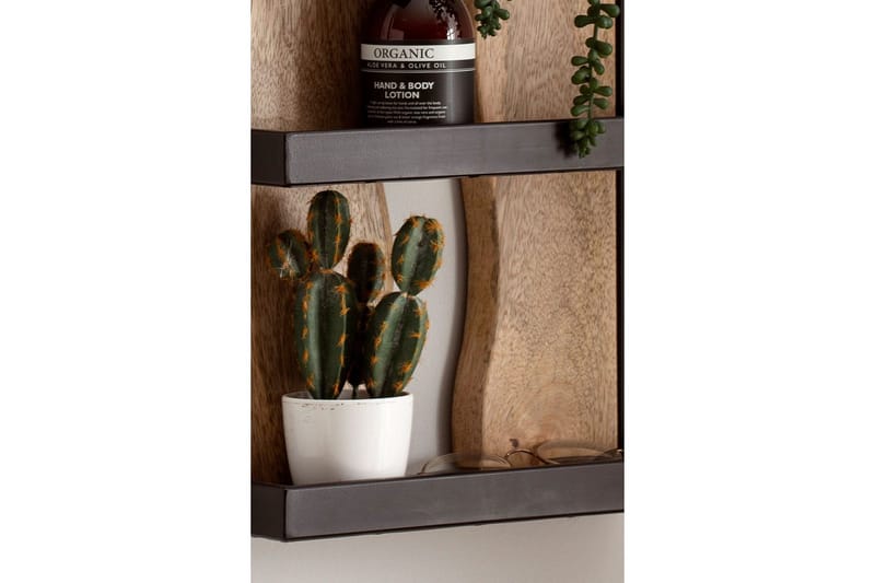 Vægreol Wohnling Trækant ramme i massivt træ og metal med 4 hylder industriel - Opbevaring - Hylder & Reoler - Væghylde & vægreol