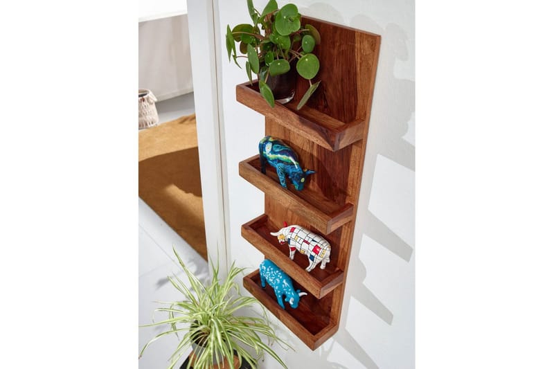 Vægreol Wohnling Vægmonteret hylde i massivt træ 30x80 cm landlig stil - Opbevaring - Hylder & Reoler - Væghylde & vægreol