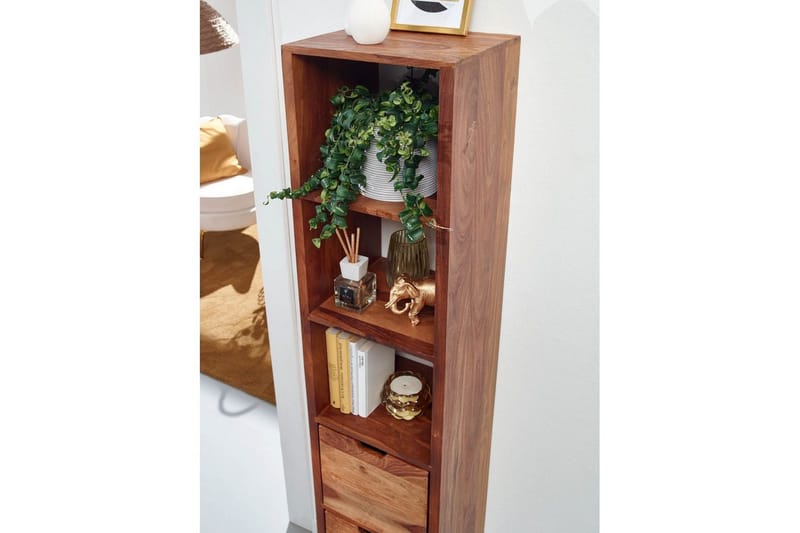 Vægreol Wohnling Vægmonteret opbevaring i massivt træ med 2 skuffer 150 cm landlig stil - Opbevaring - Hylder & Reoler - Væghylde & vægreol