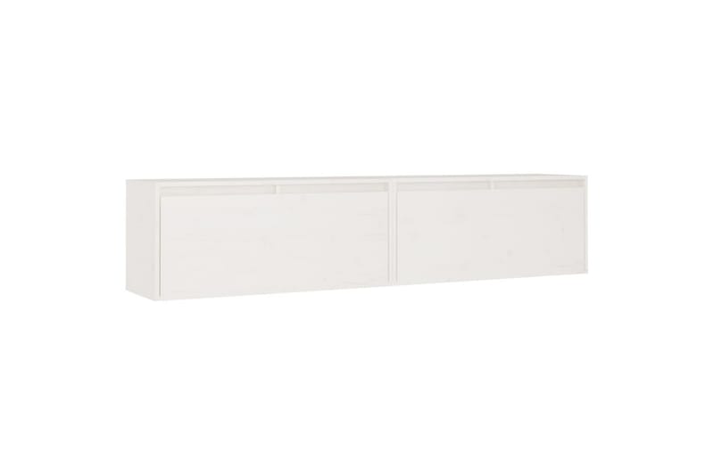 vægskabe 2 stk. 80x30x35 cm massivt fyrretræ hvid - Hvid - Møbler - TV borde & mediemøbler - TV-borde