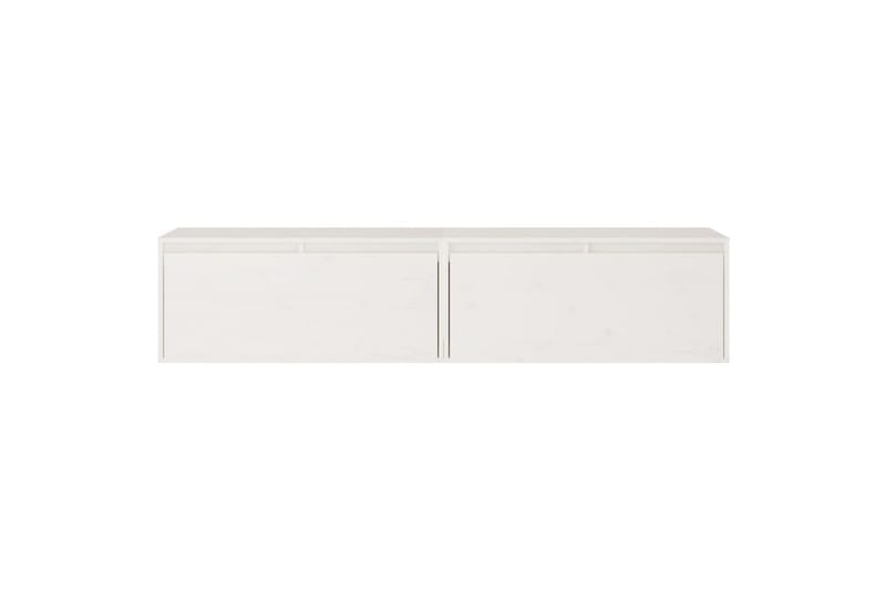 vægskabe 2 stk. 80x30x35 cm massivt fyrretræ hvid - Hvid - Møbler - TV borde & mediemøbler - TV-borde
