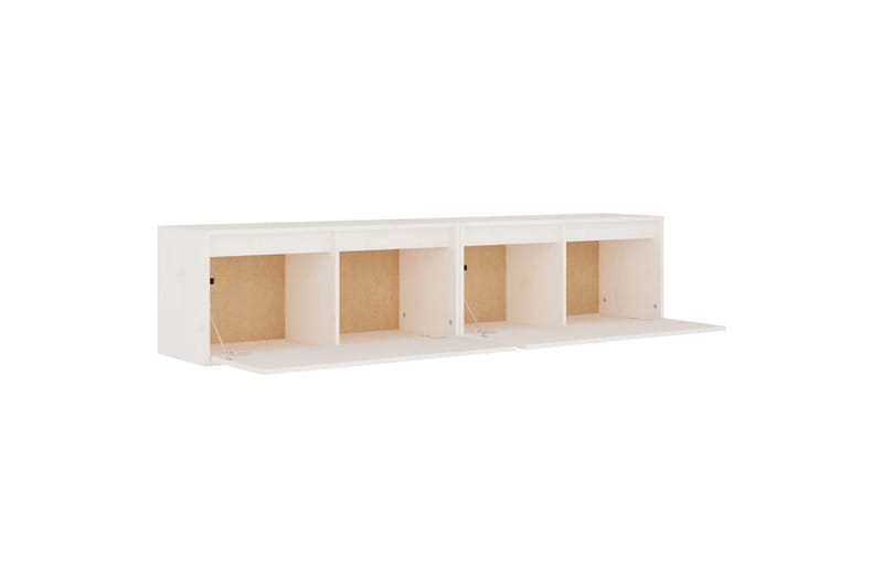 vægskabe 2 stk. 80x30x35 cm massivt fyrretræ hvid - Hvid - TV-borde