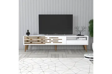 Valensiya Fritstående Tv-bord 180 cm med Opbevaring i Malet Træ - Hvid - Møbler - TV borde & mediemøbler - TV-borde