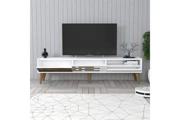 Valensiya Fritstående Tv-bord 180 cm med Opbevaring i Malet Træ - Hvid - Møbler - TV borde & mediemøbler - TV-borde