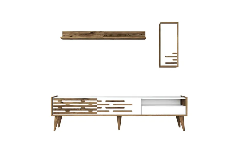Valensiya Tv-bænk 180 cm, Valnød/Hvid