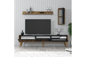 Valensiya TV-skab 180 cm - Valnød/Antracit - Møbler - TV borde & mediemøbler - Tv-møbelsæt