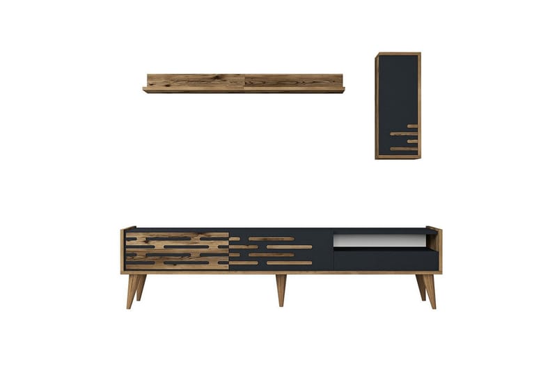 Valensiya TV-skab 180 cm - Valnød/Antracit - Møbler - TV borde & mediemøbler - TV-skab