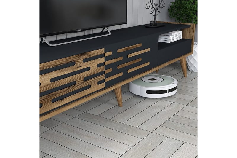 Valensiya TV-skab 180 cm - Valnød/Antracit - Møbler - TV borde & mediemøbler - TV-skab