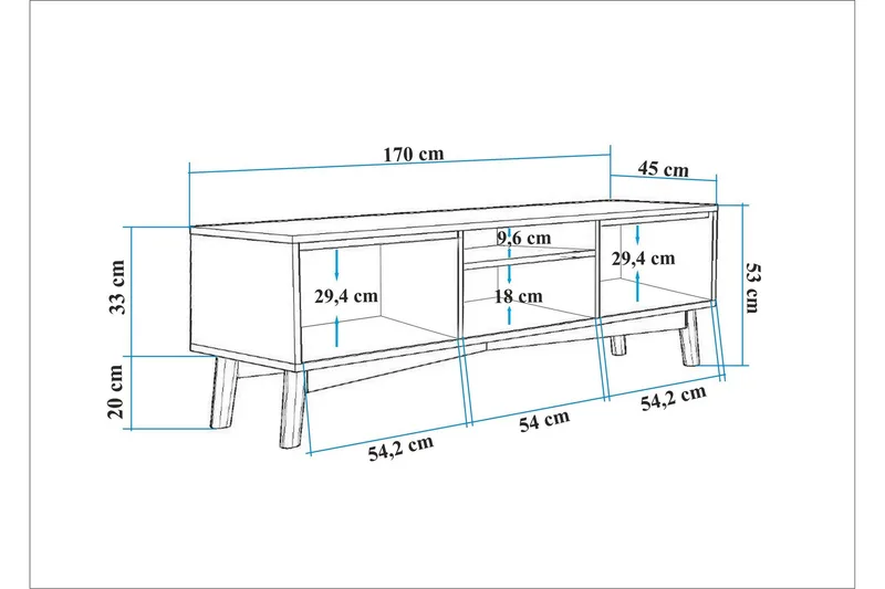 Valsot TV-bord 170 cm - Brun - Møbler - TV borde & mediemøbler - TV-borde