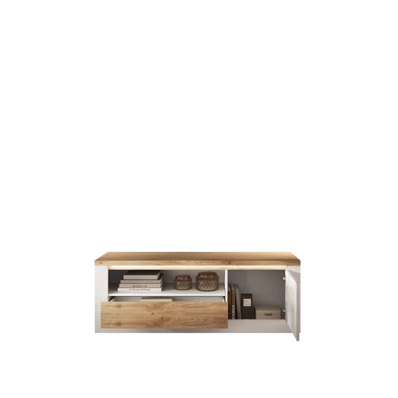 Vandesar TV-bænk 160 cm - Natur/Hvid - Møbler - TV borde & mediemøbler - TV-borde