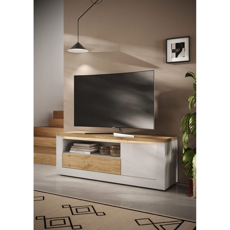Vandesar TV-bænk 160 cm - Natur/Hvid - Møbler - TV borde & mediemøbler - TV-borde