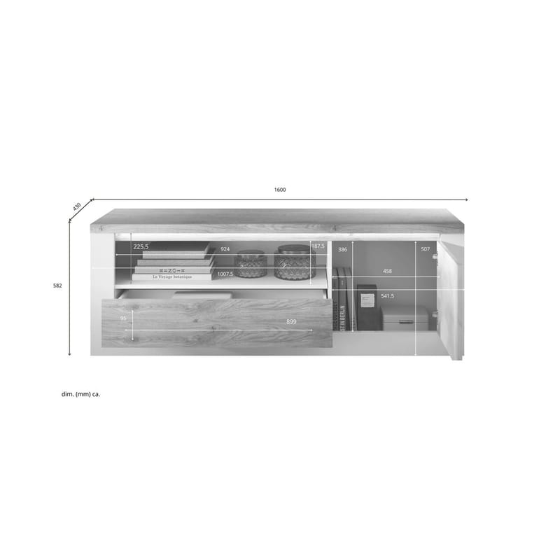 Vandesar TV-bænk 160 cm - Natur/Hvid - Møbler - TV borde & mediemøbler - TV-borde