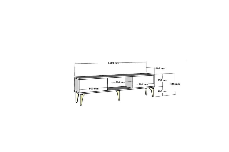 Varno TV-bænk 150 cm - Antracit/Guld - Møbler - TV borde & mediemøbler - TV-borde