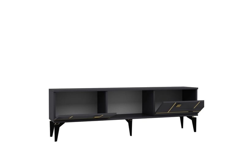Varno TV-bænk 150 cm - Antracit/Guld - Møbler - TV borde & mediemøbler - TV-borde