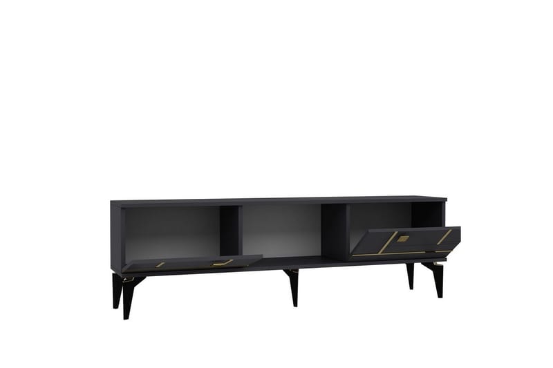 Varno TV-bænk 150 cm - Antracit/Guld - Møbler - TV borde & mediemøbler - TV-borde