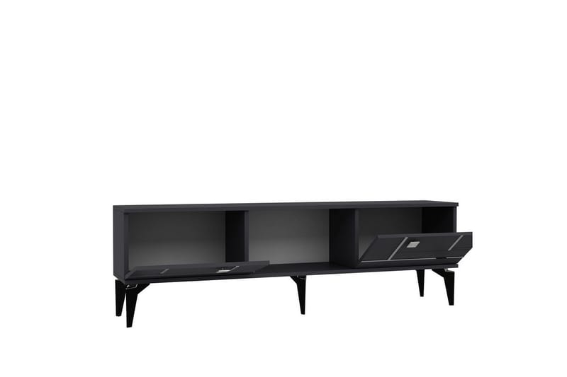 Varno TV-bænk 150 cm - Antracit/Sølv - Møbler - TV borde & mediemøbler - TV-borde