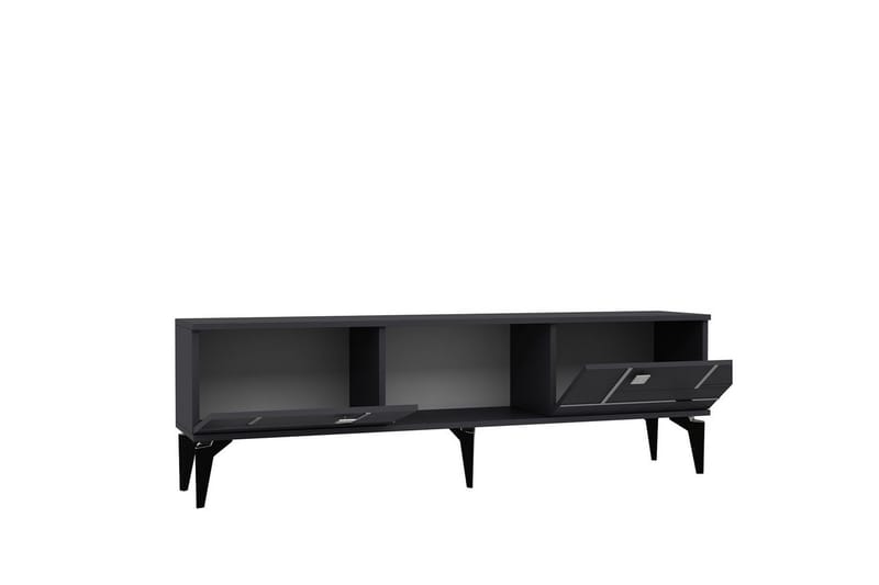 Varno TV-bænk 150 cm - Antracit/Sølv - Møbler - TV borde & mediemøbler - TV-borde