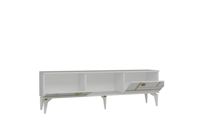 Varno TV-bænk 150 cm - Hvid/Guld - Møbler - TV borde & mediemøbler - TV-borde