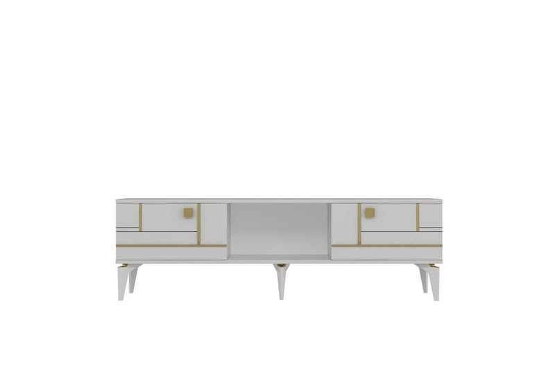 Varno TV-bænk 150 cm - Hvid/Guld - Møbler - TV borde & mediemøbler - TV-borde
