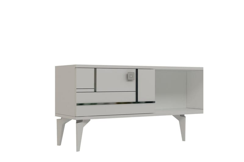 Varno TV-bænk 150 cm - Hvid/Sølv - Møbler - TV borde & mediemøbler - TV-borde