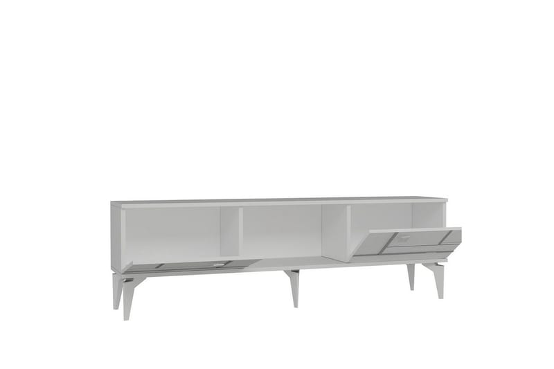 Varno TV-bænk 150 cm - Hvid/Sølv - Møbler - TV borde & mediemøbler - TV-borde