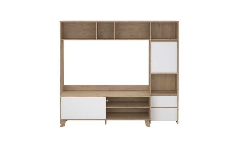 Varun TV-skab 209 cm - Hvid/Natur - Møbler - TV borde & mediemøbler - TV-skab