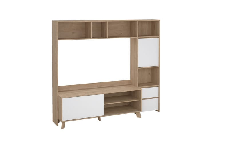 Varun TV-skab 209 cm - Hvid/Natur - Møbler - TV borde & mediemøbler - TV-skab