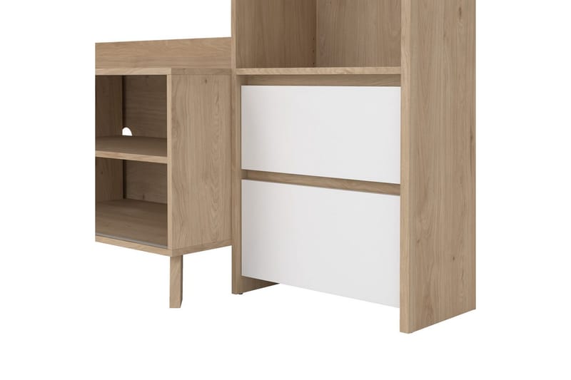 Varun TV-skab 209 cm - Hvid/Natur - Møbler - TV borde & mediemøbler - TV-skab