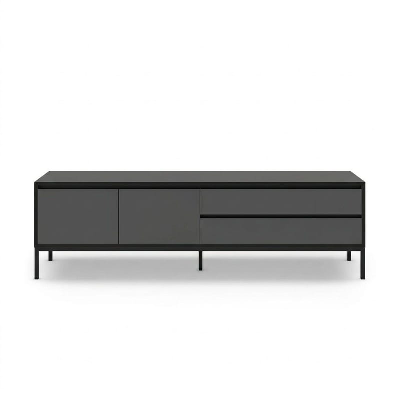 Velar TV-bænk 180x55x40 cm - Antracit/Wood Black/Black - Møbler - TV borde & mediemøbler - TV-borde