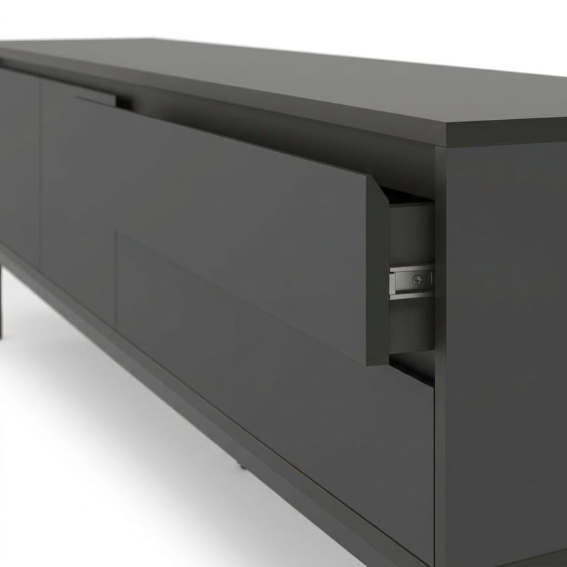 Velar TV-bænk 180x55x40 cm - Antracit/Wood Black/Black - Møbler - TV borde & mediemøbler - TV-borde