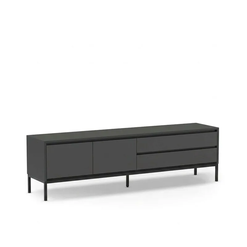 Velar TV-bænk 180x55x40 cm, Antracit/Wood Black/Black