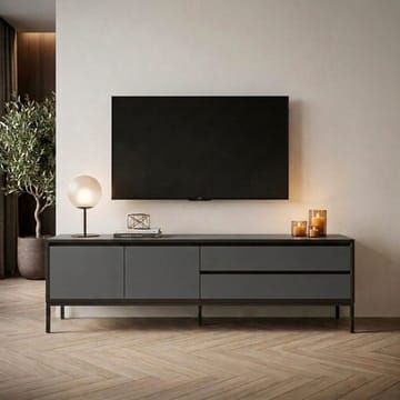 Velar TV-bænk 180x55x40 cm - Antracit/Wood Black/Black - Møbler - TV borde & mediemøbler - TV-borde