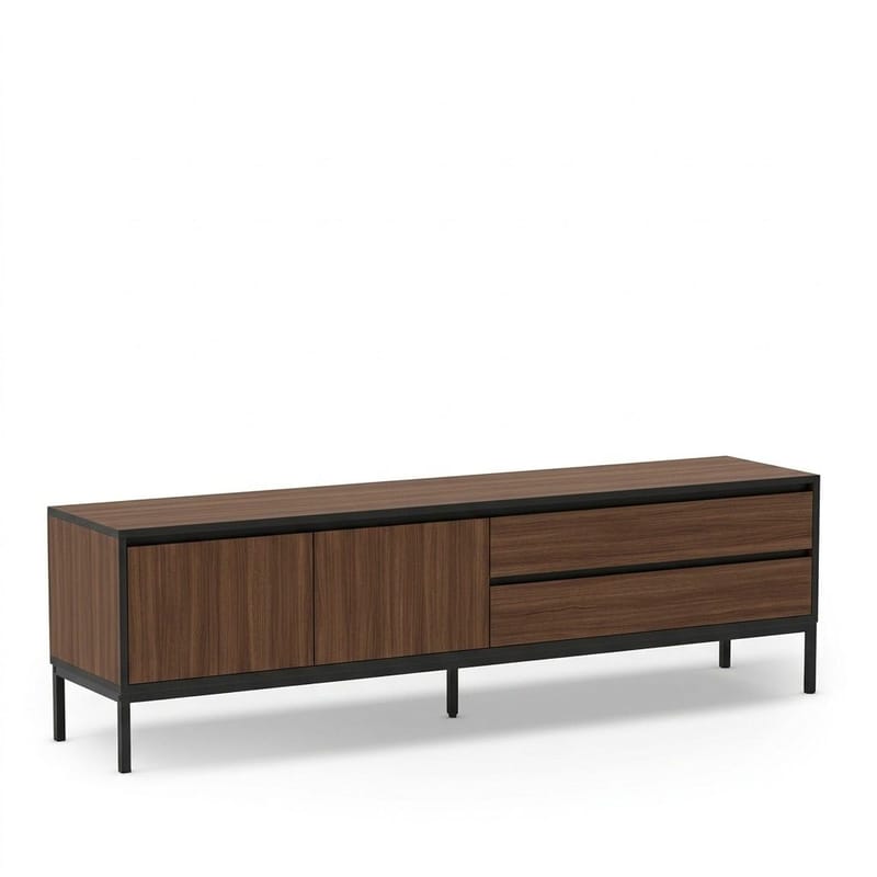 Velar TV-bænk 180x55x40 cm - Milano Walnut, Wood Black, Black - Møbler - TV borde & mediemøbler - TV-borde